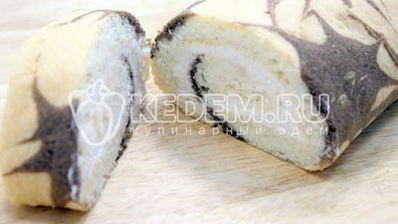 бисквитный рулет с кремом новогодний салют