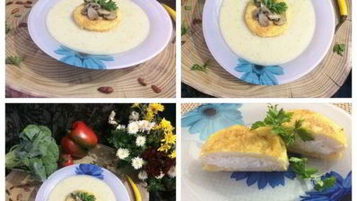 хлебные равиоли в курином креме