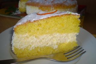 Легкий бисквит с апельсиново-творожным кремом