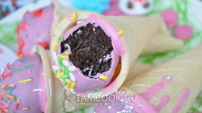 кейк-попсы в рожке для мороженого