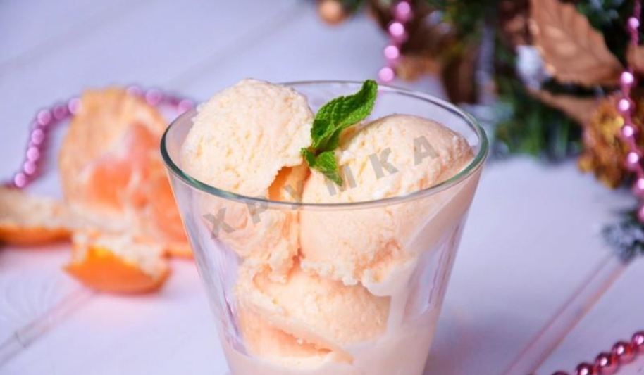 Рецепт легкого домашнего мороженого мандаринового