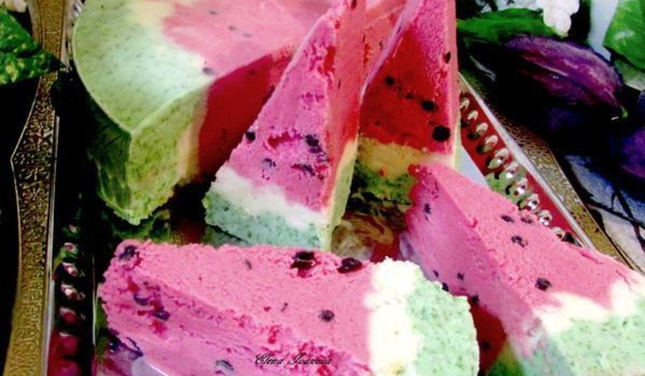 Рецепт торта-мороженого арбуз