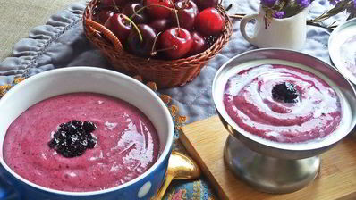 черничный мусс под сливками