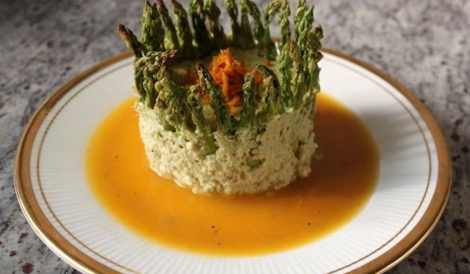 Рецепт мусса из курицы и спаржи с апельсиновым соусом