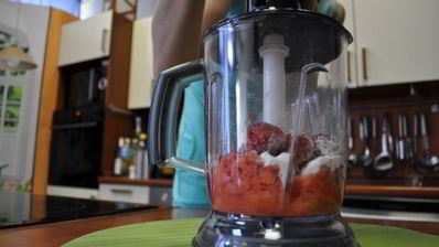 творожно-клубничный мусс