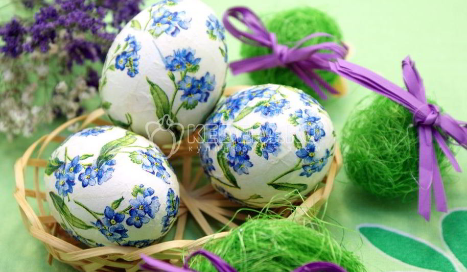 Рецепт пасхальных яиц цветочный декупаж