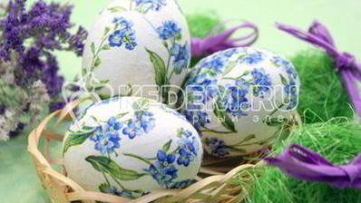 пасхальные яйца цветочный декупаж