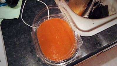 суфле из тыквы, медовый крамбл, облепиховые сорбет и ганаш