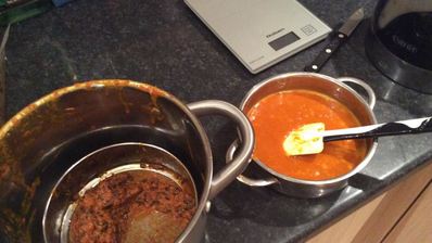 суфле из тыквы, медовый крамбл, облепиховые сорбет и ганаш