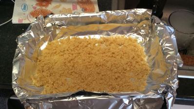 суфле из тыквы, медовый крамбл, облепиховые сорбет и ганаш