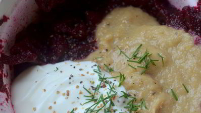 свекольно-грибное суфле