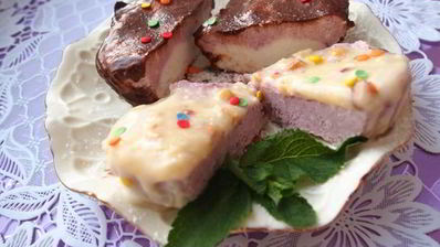 творожно-малиновое суфле