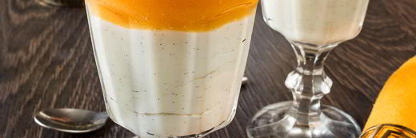 Ванильный пудинг с персиками