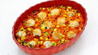 фрикадельки в духовке с кабачками