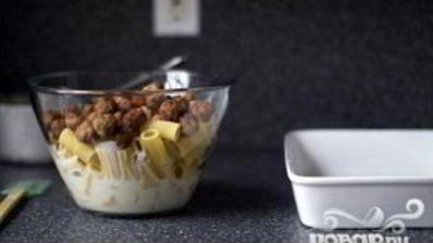 запеченные ригатони с фрикадельками