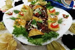 Чечевица с лисичками и жареным адыгейским сыром