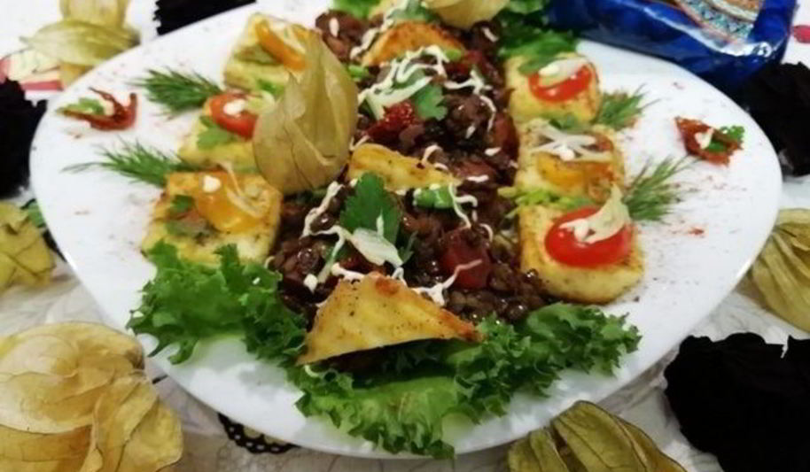 Рецепт чечевицы с лисичками и жареным адыгейским сыром