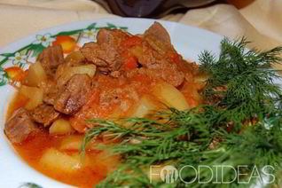 Картофель с говядиной