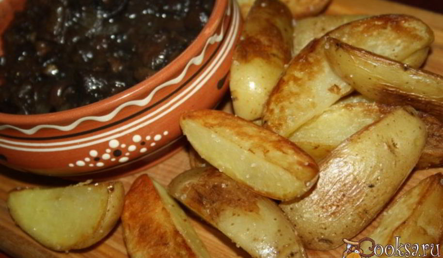 Рецепт картофеля с грибами на кокосовом масле