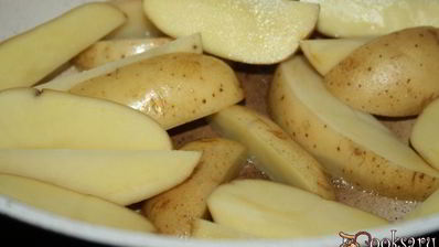 картофель с грибами на кокосовом масле