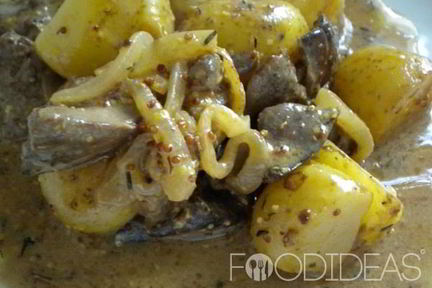 Картошка с печенью в мультиварке