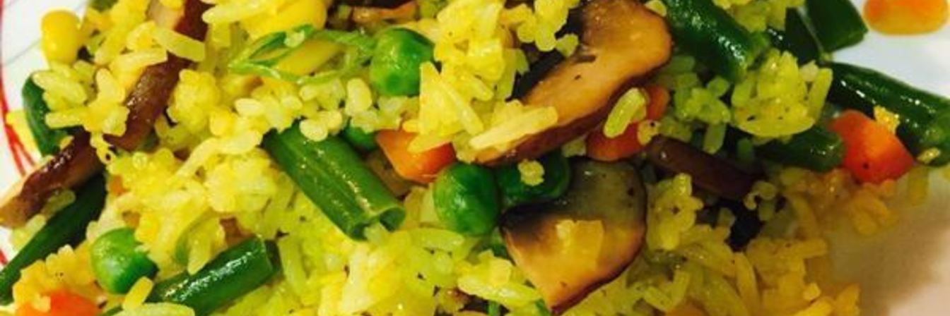 Рис с грибами и овощами