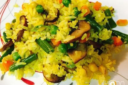 Рис с грибами и овощами