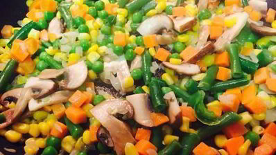 рис с грибами и овощами