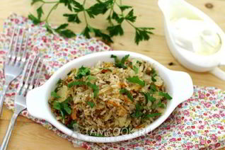 Рис с капустой в мультиварке