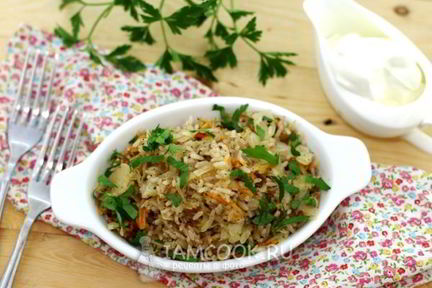 Рис с капустой в мультиварке