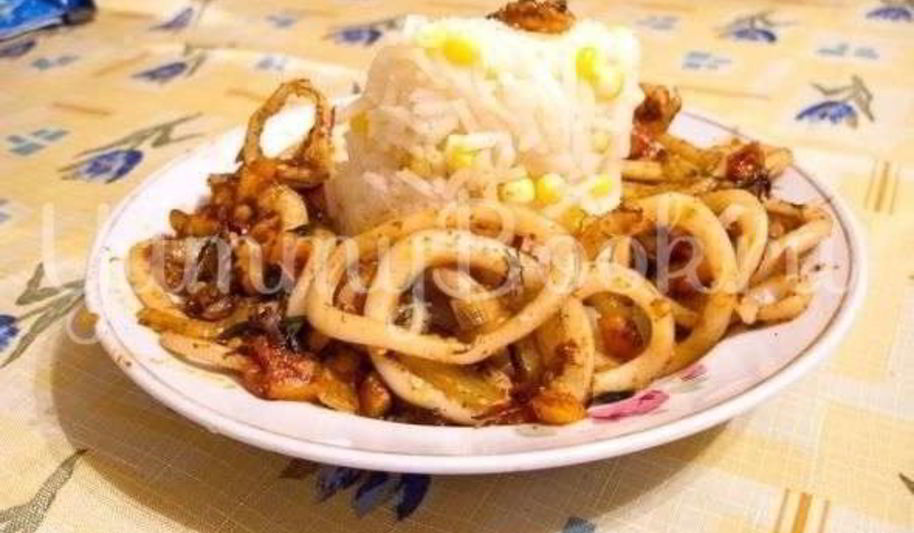 Рецепт риса с креветками и кальмарами