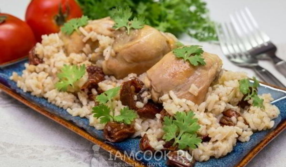 Рецепт риса с курицей и вялеными помидорами
