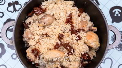 рис с курицей и вялеными помидорами