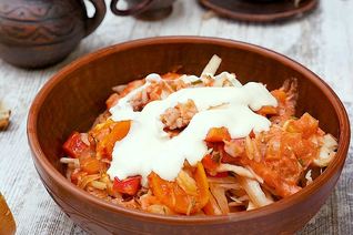 Ленивые голубцы с фаршем и рисом