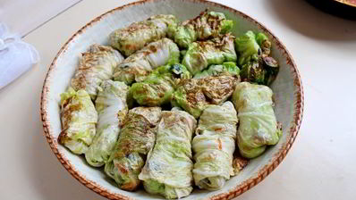 постные голубцы с рисом и грибами