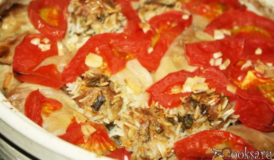 Рецепт запеченных с помидорами и топленым сливочным маслом голубцы