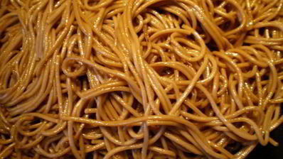 гречневая лапша с овощами и мясом