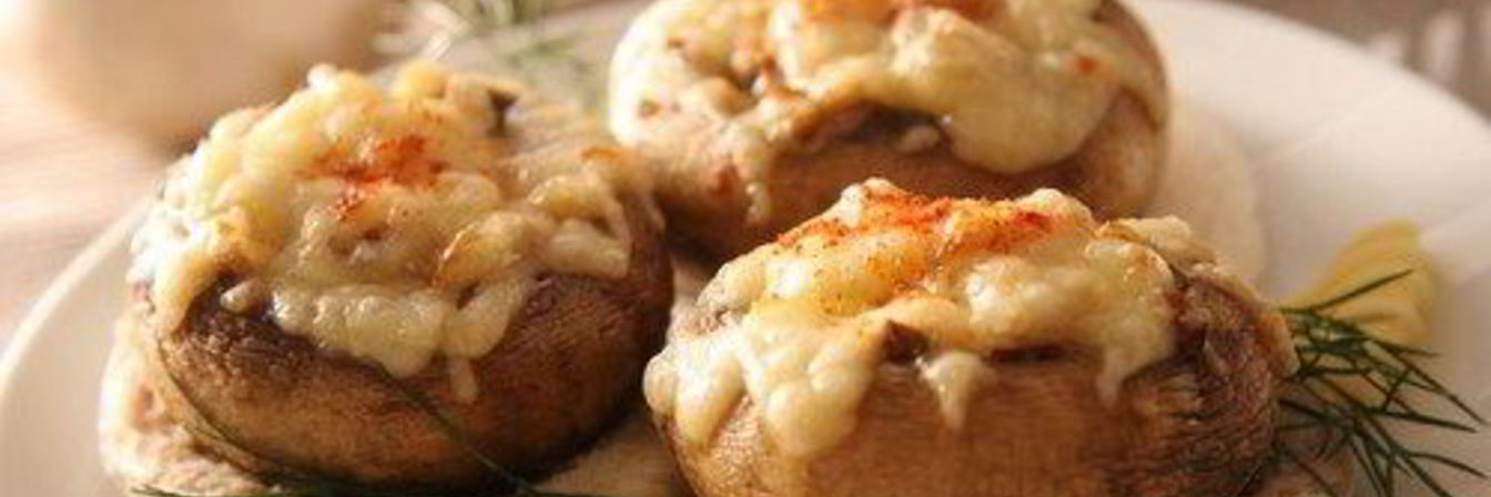 Фаршированные грибы на гриле