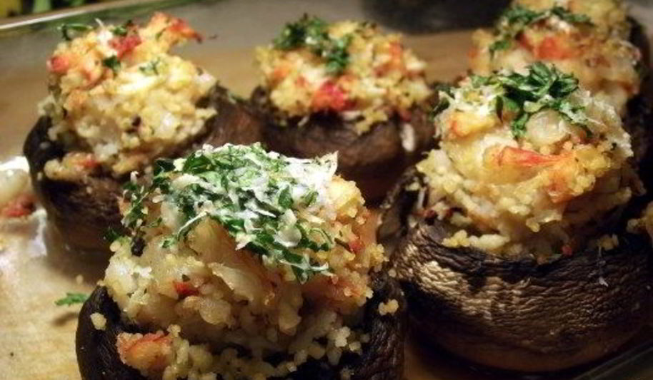 Рецепт фаршированных шампиньонов с креветками