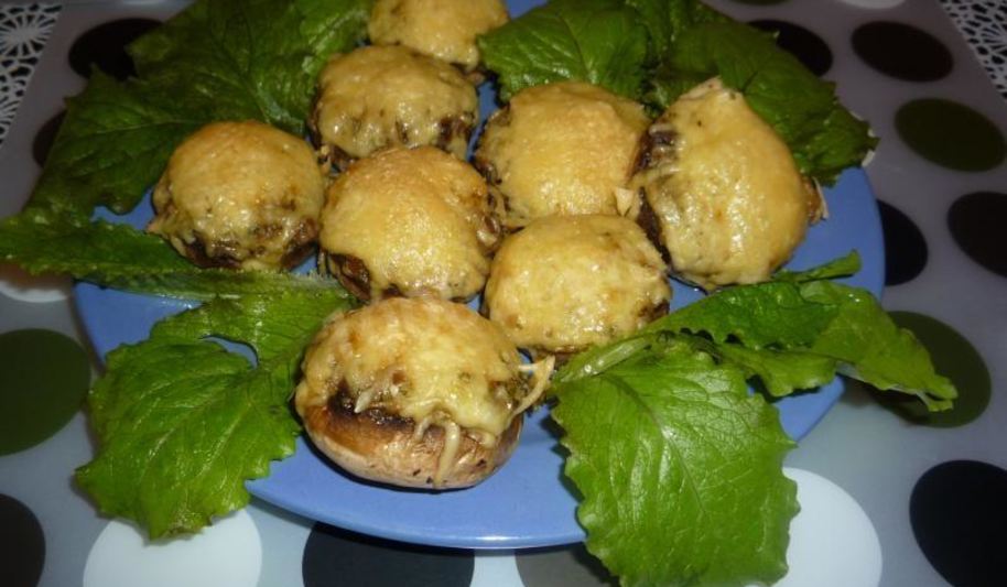 Рецепт фаршированных шампиньонов сыром