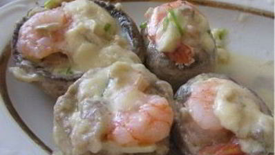 грибы, фаршированные креветками