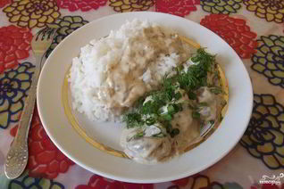 Грибы, тушенные со сливками