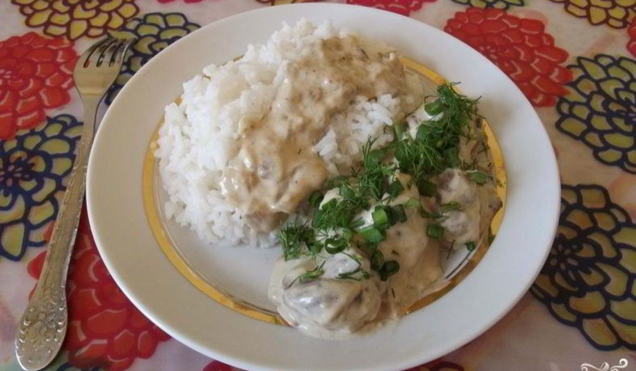 Рецепт грибов, тушенных со сливками