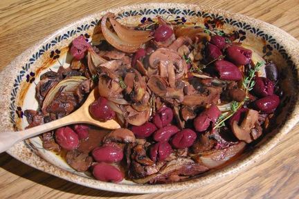 Грибы, запеченные в красном вине