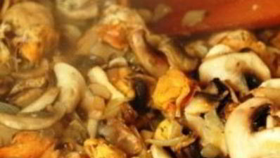 мидии и шампиньоны в сливках