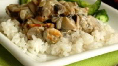 мидии и шампиньоны в сливках