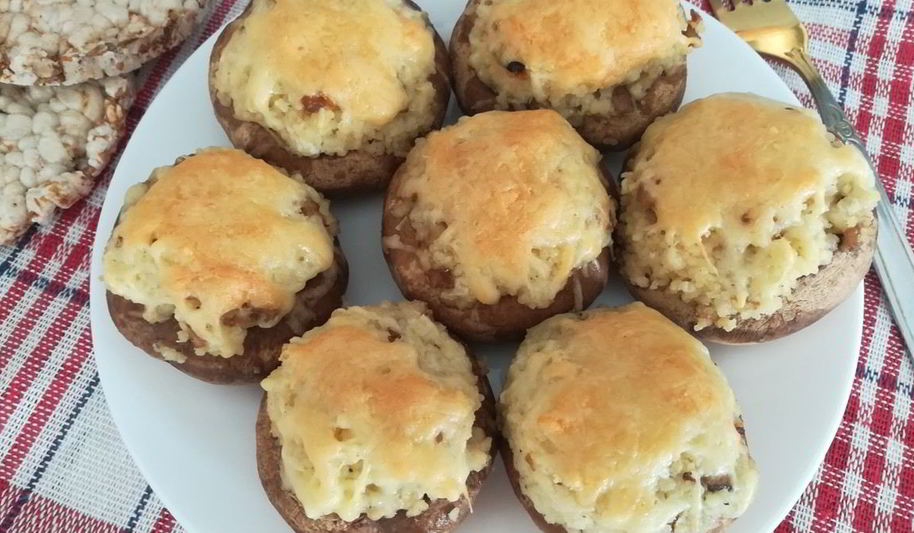 Рецепт шампиньонов, фаршированных кускусом