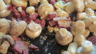 шампиньоны с чесноком