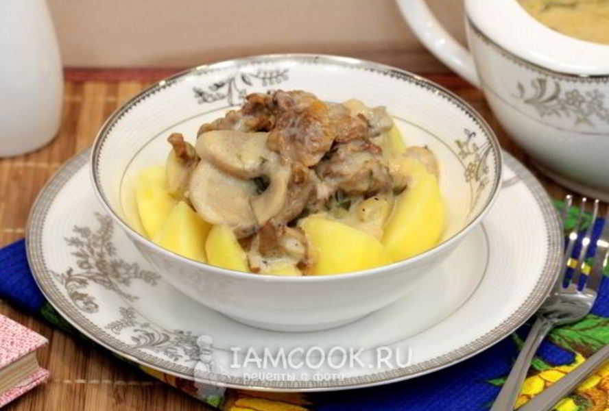 Тушеные грибы в мультиварке