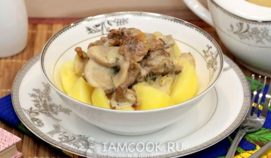 Рецепт тушеных грибов в мультиварке